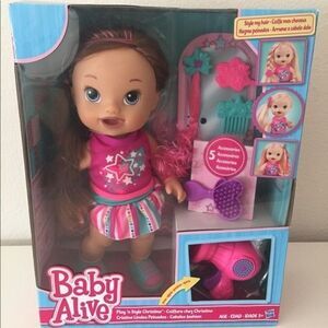 Baby Alive Hasbro Play n Style Christina Doll Brunette Hair with Accessories NEW